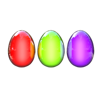 A Group Of Eggs In Different Colors PNG