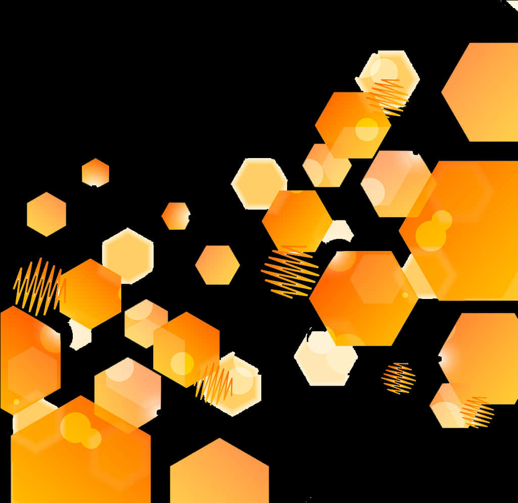 A Group Of Hexagons On A Black Background PNG