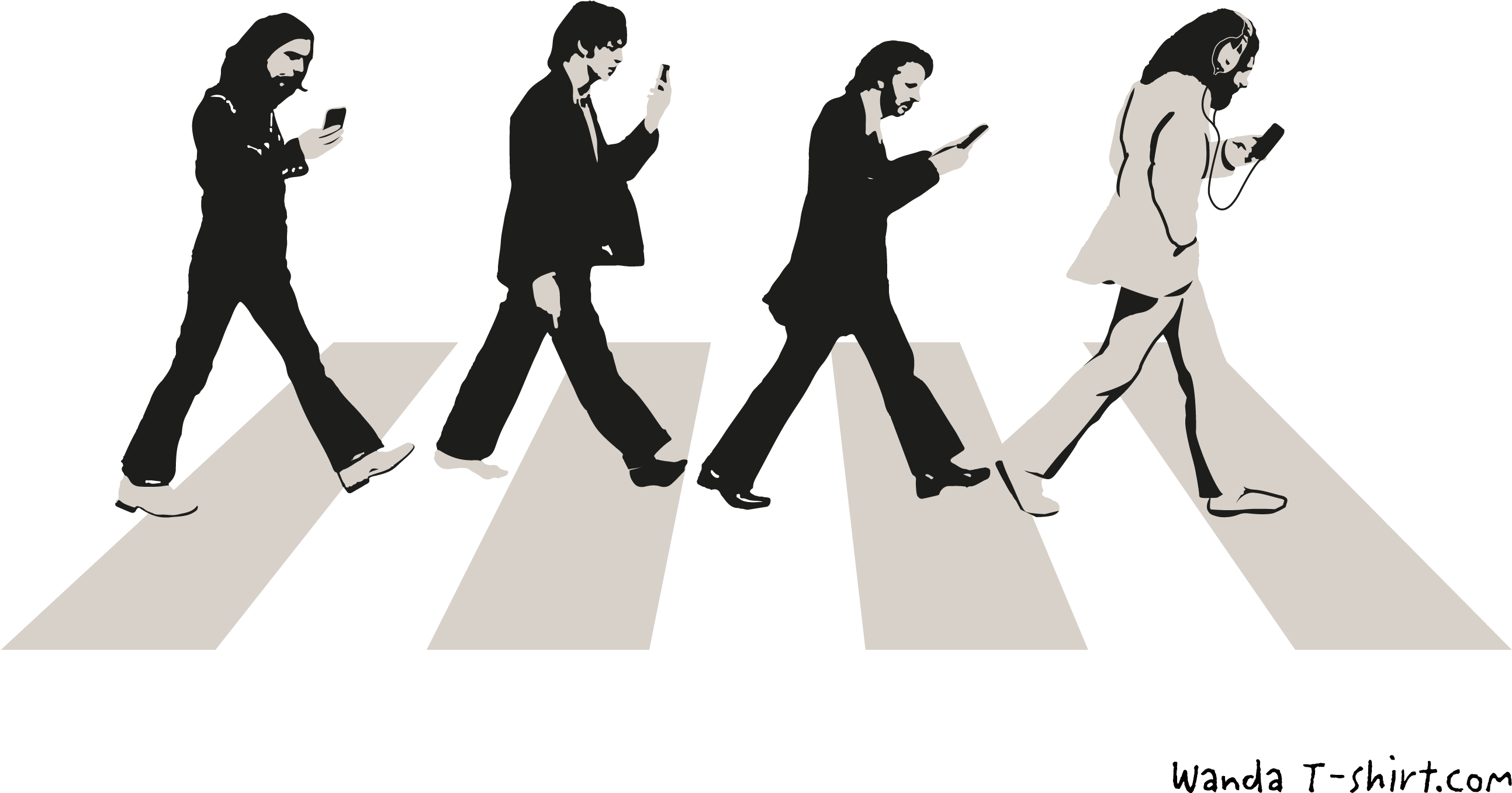 A Group Of People Walking On A Crosswalk