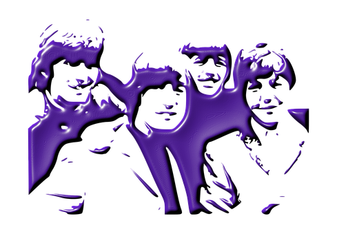 A Group Of People With Purple Paint PNG