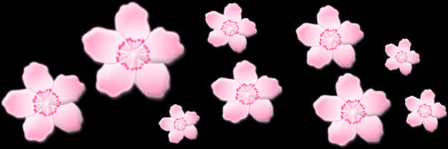 A Group Of Pink Flowers PNG