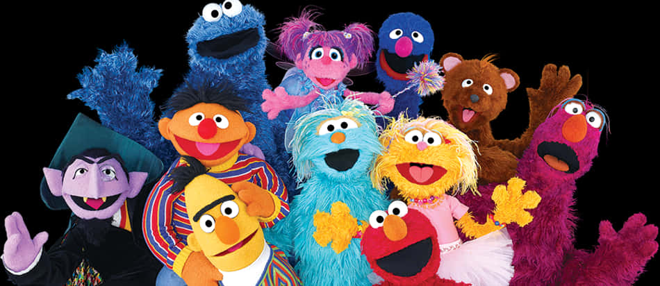 A Group Of Puppets Posing For A Photo PNG