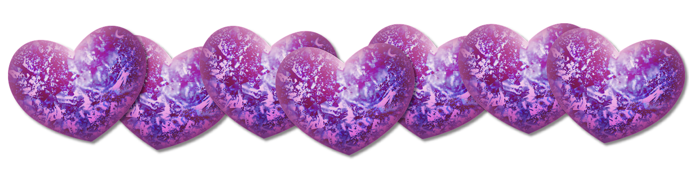A Group Of Purple Hearts PNG