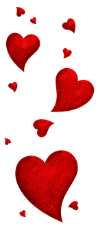 A Group Of Red Hearts PNG