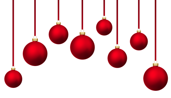 A Group Of Red Ornaments From Strings PNG