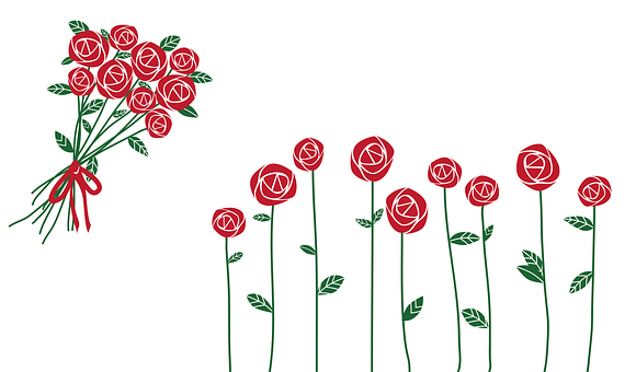 A Group Of Red Roses PNG