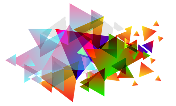 A Group Of Triangles On A Black Background