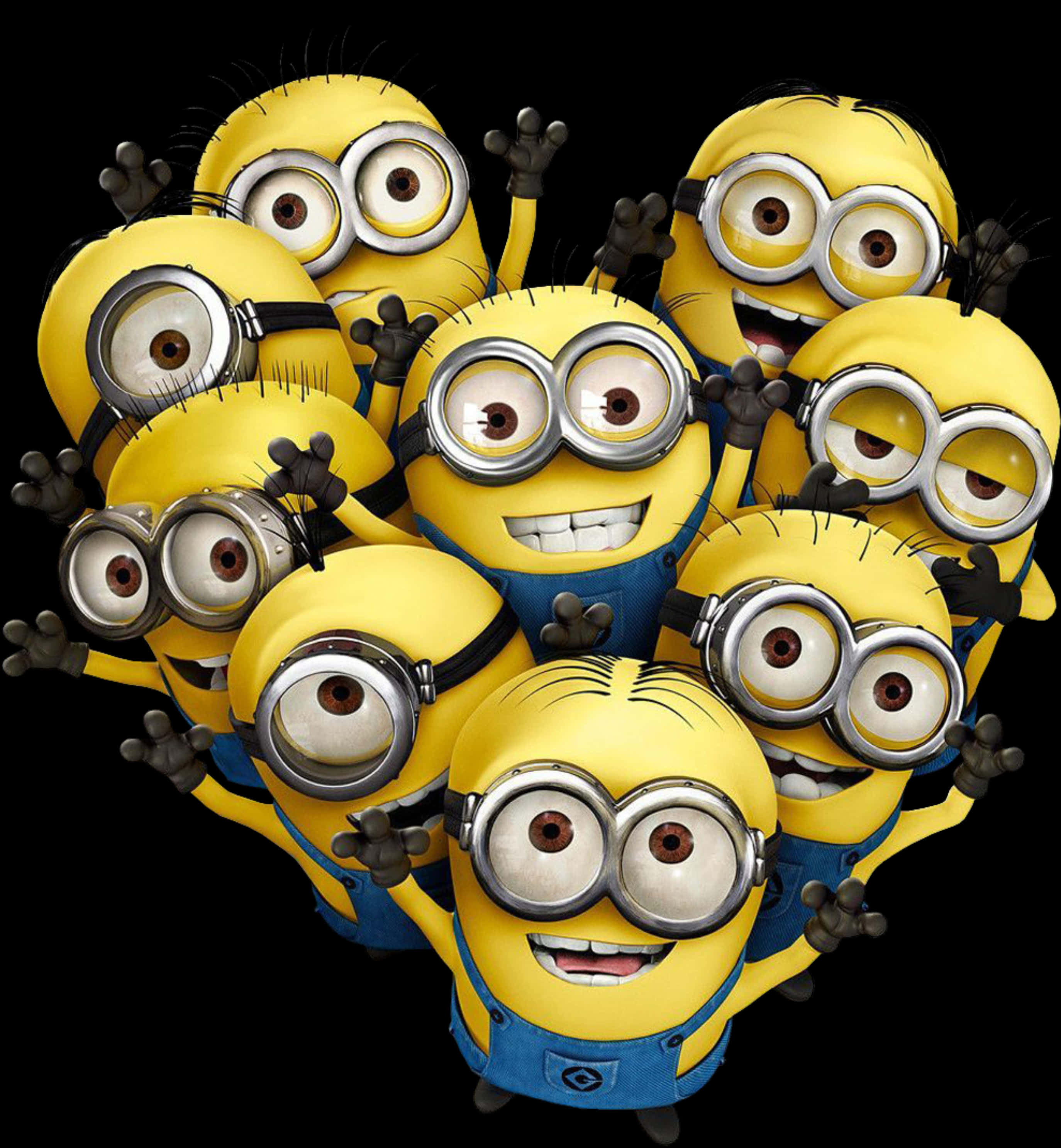 A Group Of Yellow Cartoon Characters PNG