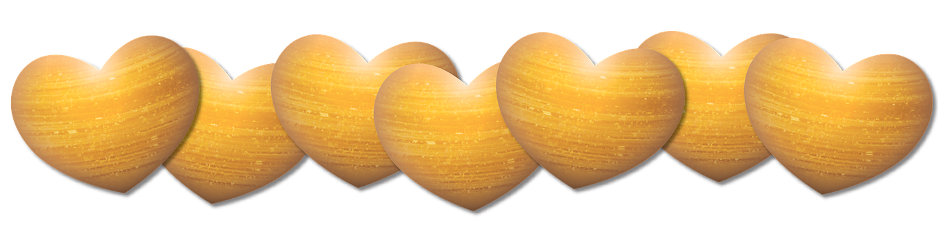 A Group Of Yellow Hearts PNG