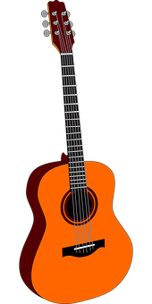 A Guitar On A Black Background