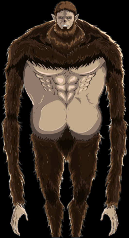 A Hairy Animal With Arms And Legs PNG