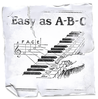 A Hand Playing Piano With Notes PNG
