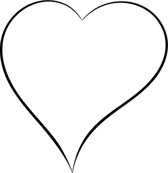 A Heart Drawn In Black Lines PNG