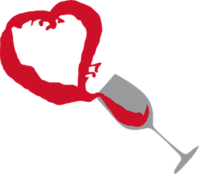 A Heart Drawn On A Wine Glass PNG