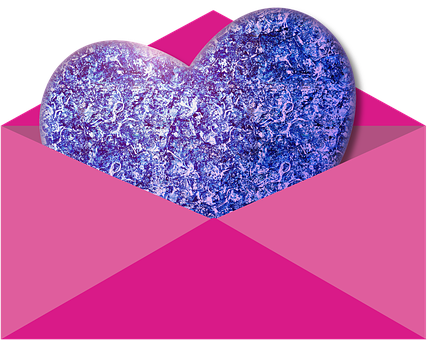 A Heart Shaped Object In A Pink Envelope PNG