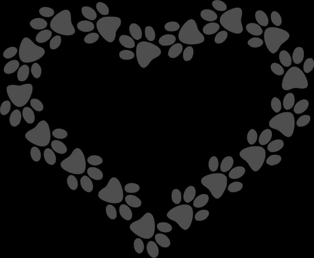 A Heart Shaped Paw Prints PNG