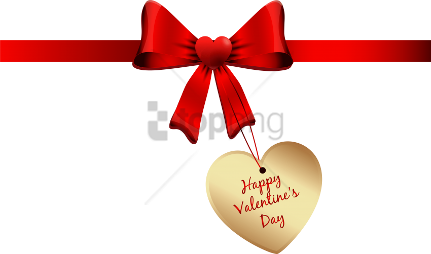 A Heart Shaped Tag With A Red Ribbon And A Bow PNG