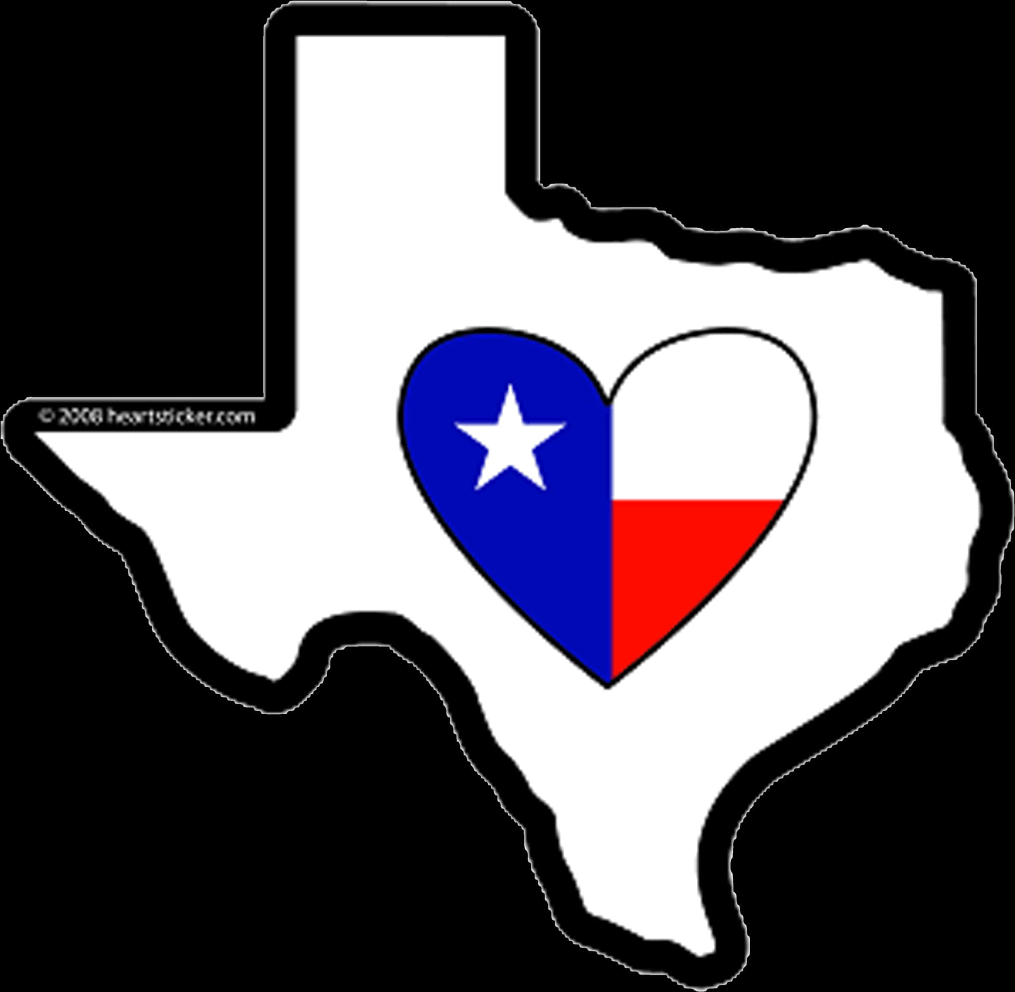 A Heart Shaped Texas State With A Flag PNG