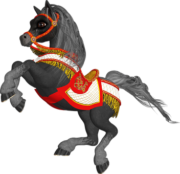 A Horse With A Saddle PNG