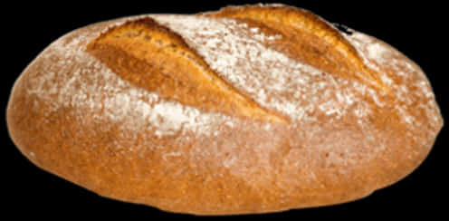 A Loaf Of Bread With White Powder
