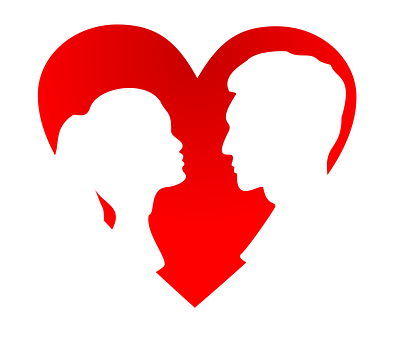 A Man And Woman In A Heart Shape PNG