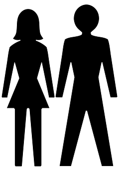 A Man And Woman Silhouettes PNG