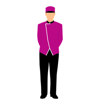 A Man Wearing A Purple Jacket And Hat PNG
