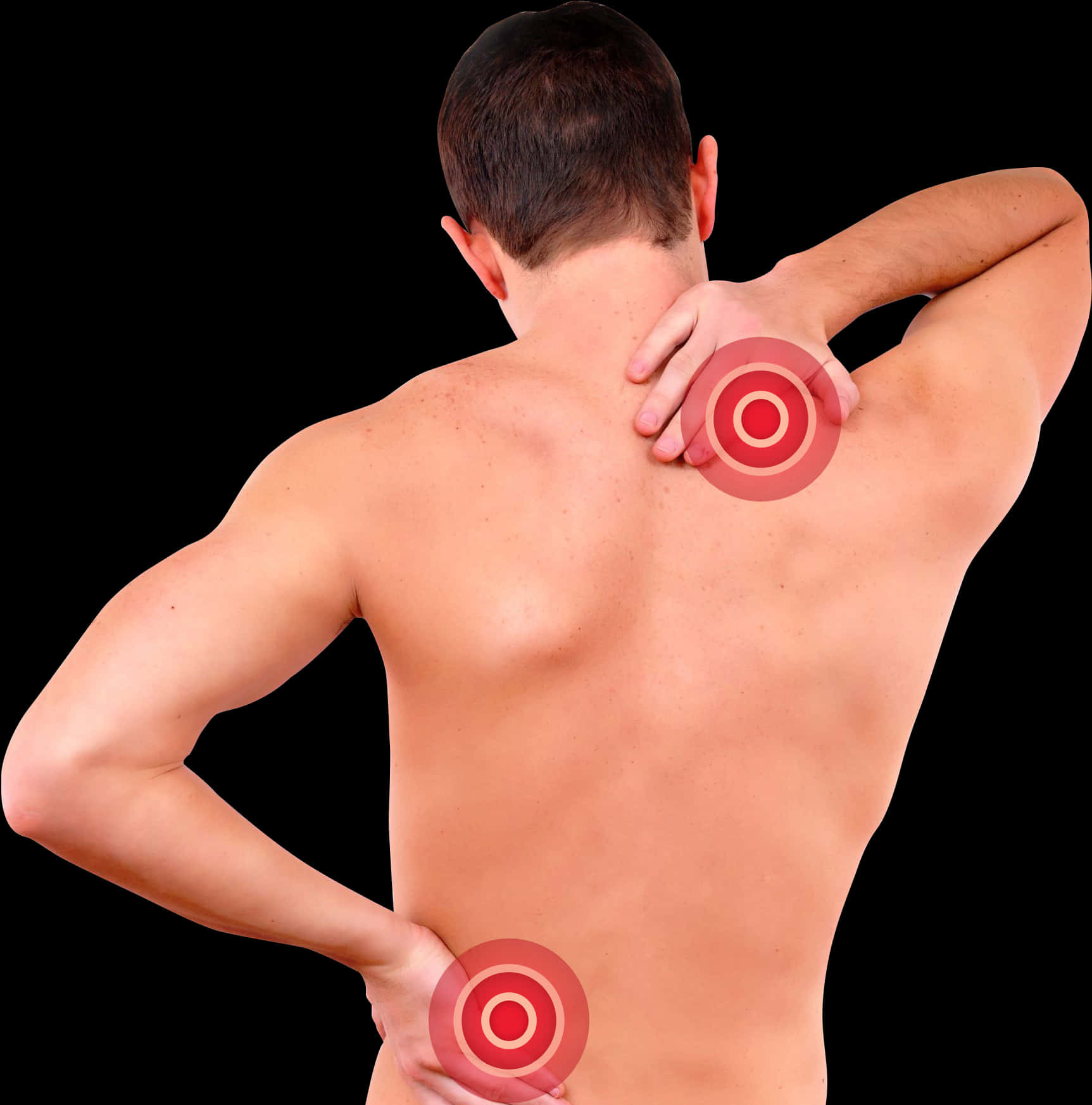 A Man With His Back Pain PNG