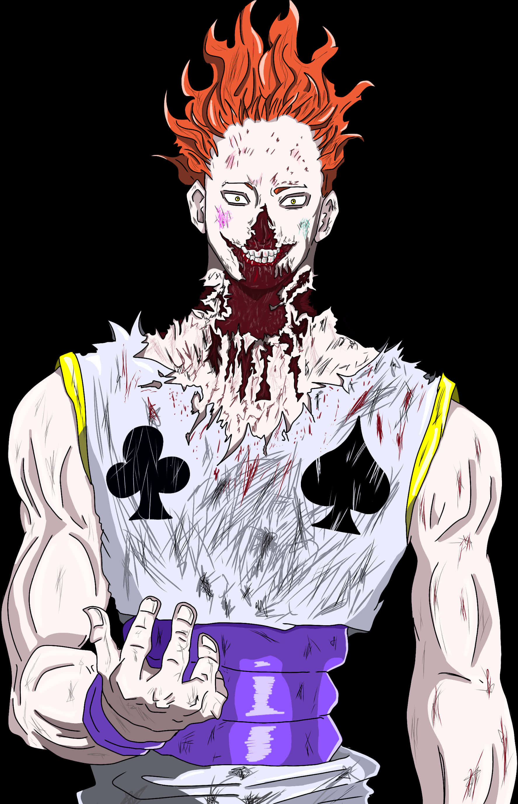A Man With Red Hair And A Bloody Face PNG