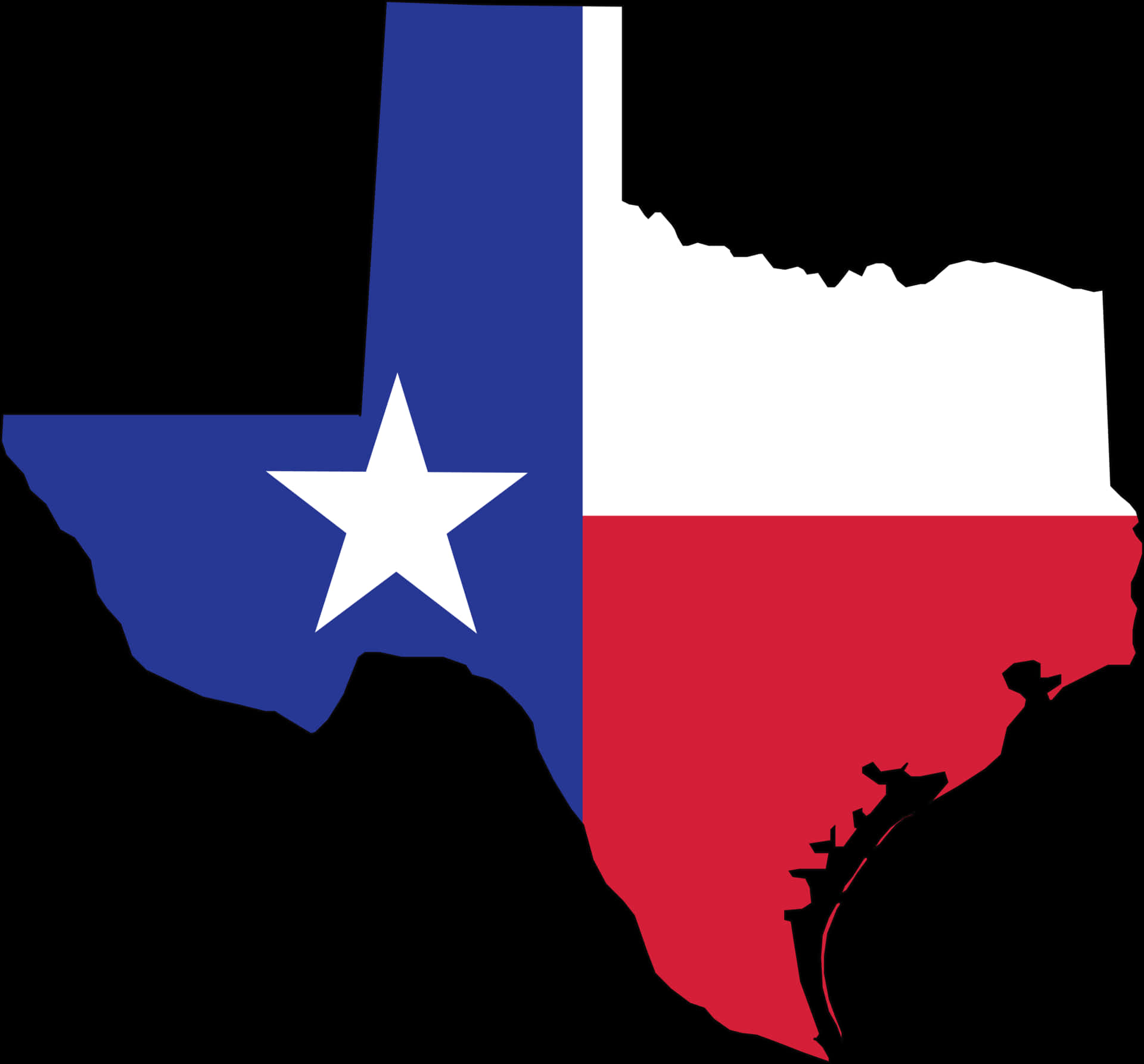 A Map Of Texas With A Red White And Blue Flag PNG