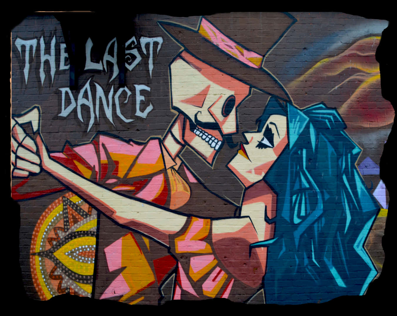 A Mural Of A Man And Woman Dancing PNG