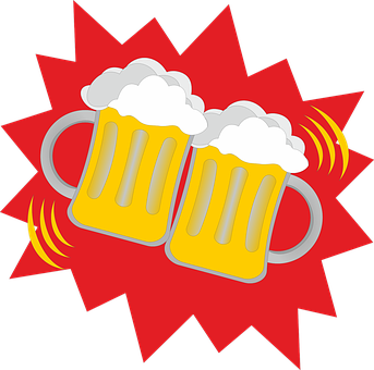 A Pair Of Beer Mugs With Foam PNG