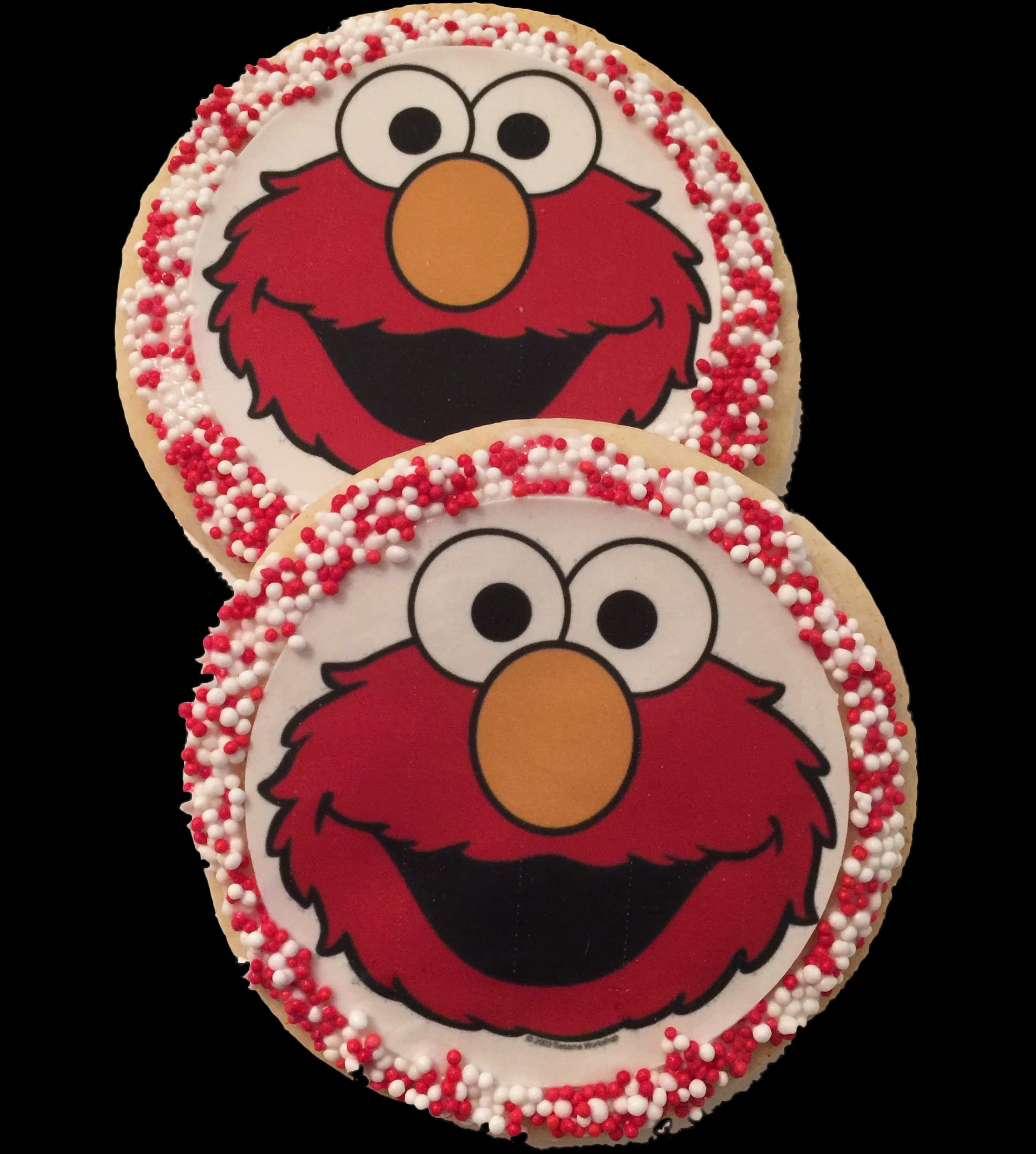 A Pair Of Cookies With A Red Face PNG