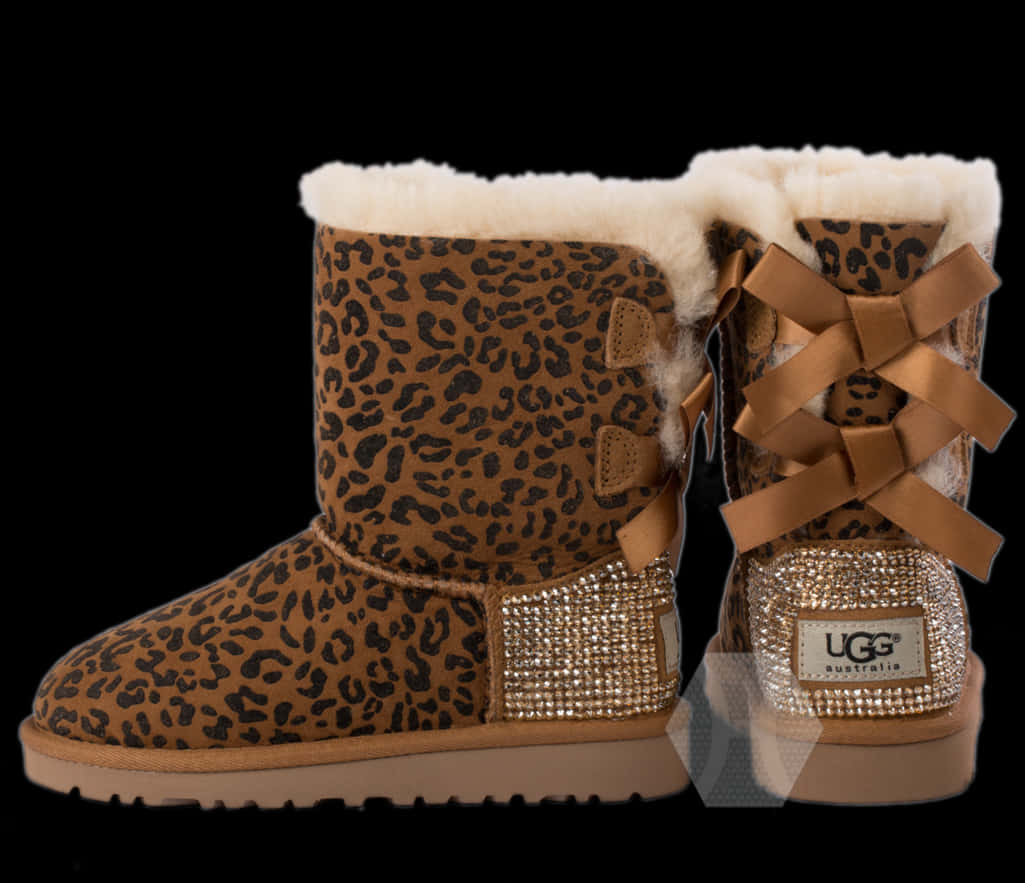 A Pair Of Leopard Boots PNG