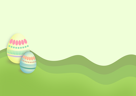 A Pair Of Painted Eggs On A Green Hill PNG