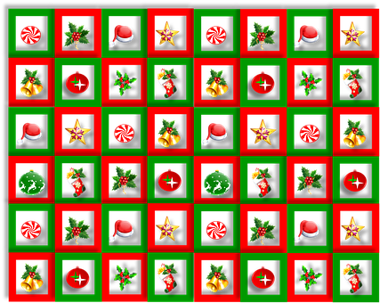 A Pattern Of Christmas Ornaments PNG