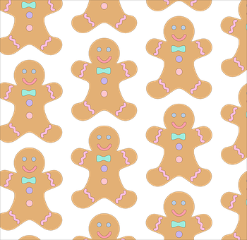 A Pattern Of Gingerbread Man PNG
