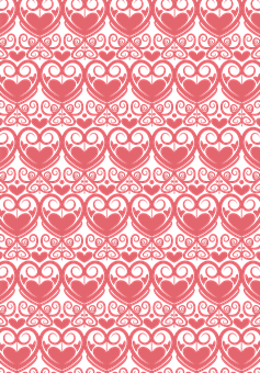 A Pattern Of Hearts On A Black Background PNG
