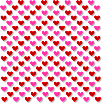 A Pattern Of Hearts On A Black Background