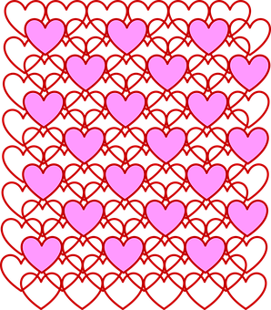 A Pattern Of Pink Hearts PNG