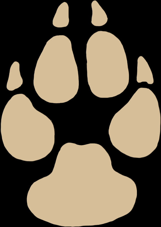 A Paw Print On A Black Background PNG