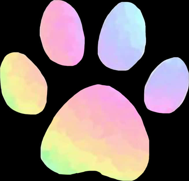 A Paw Print With A Black Background PNG