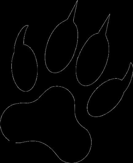 A Paw Print With Claws PNG