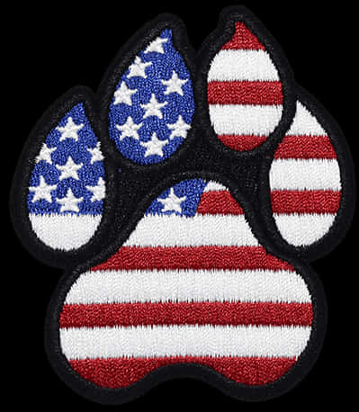 A Paw Print With Stars And Stripes
