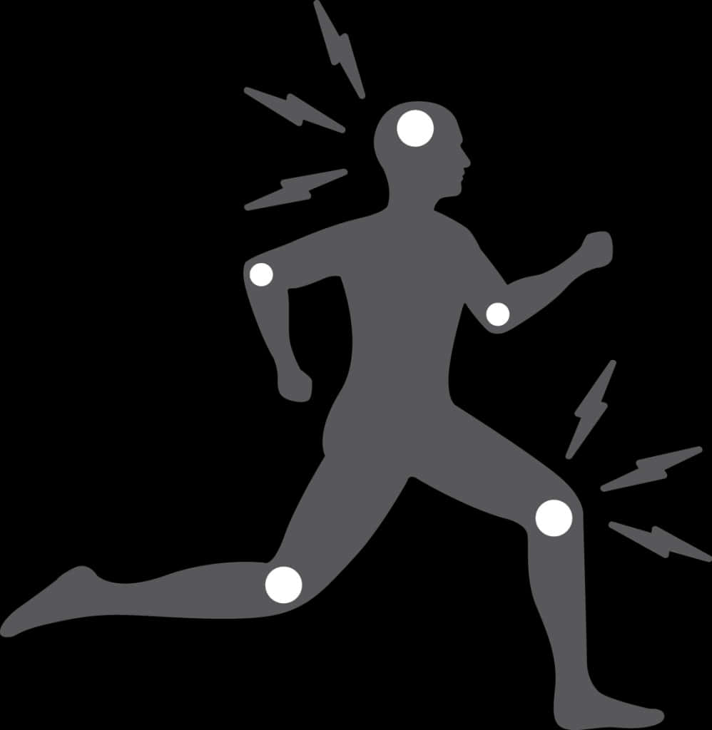 A Person Running With White Circles