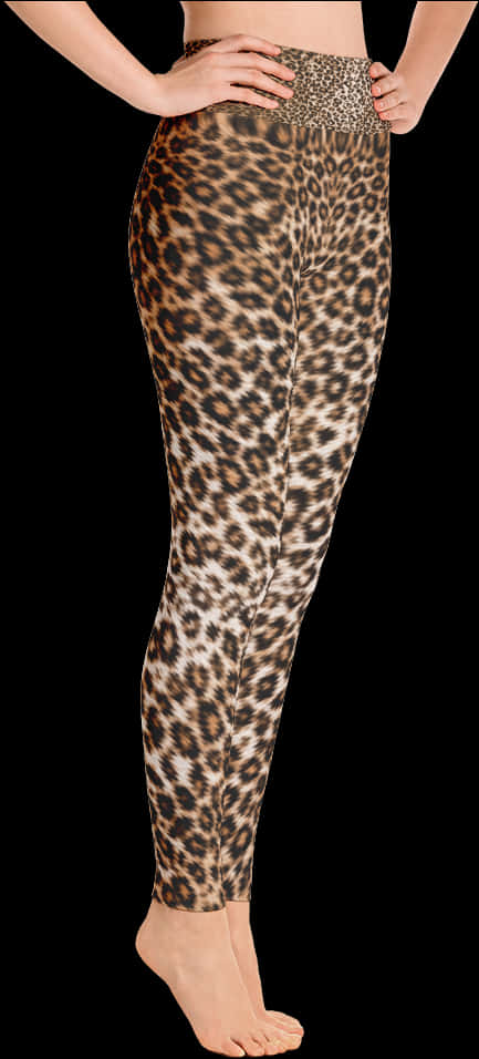 A Person's Legs With A Leopard Print PNG