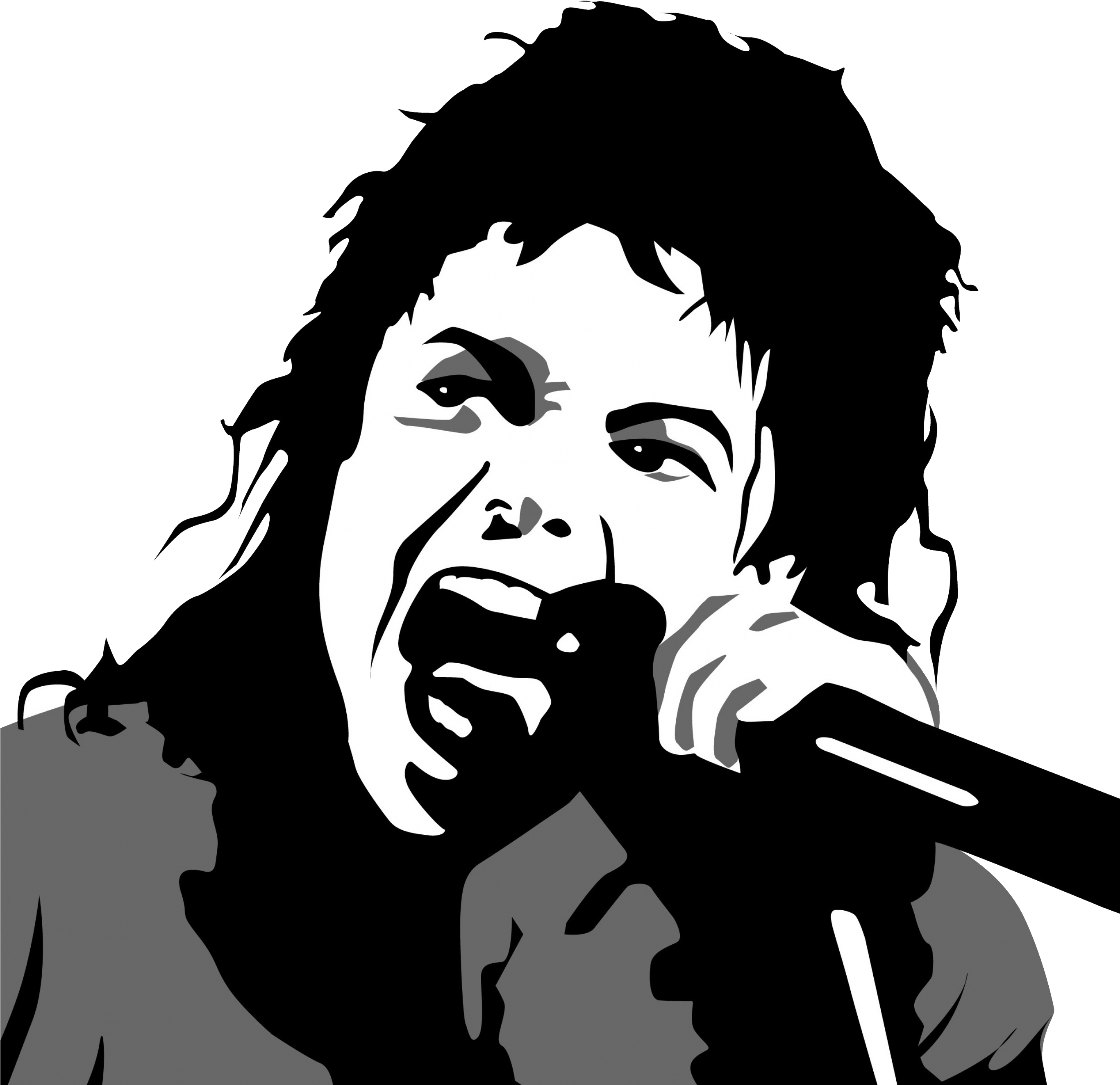 A Person Singing Into A Microphone PNG