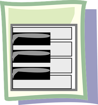 A Piano Keys On A Green Background PNG