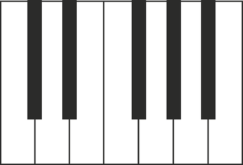 A Piano Keys On A White Background PNG