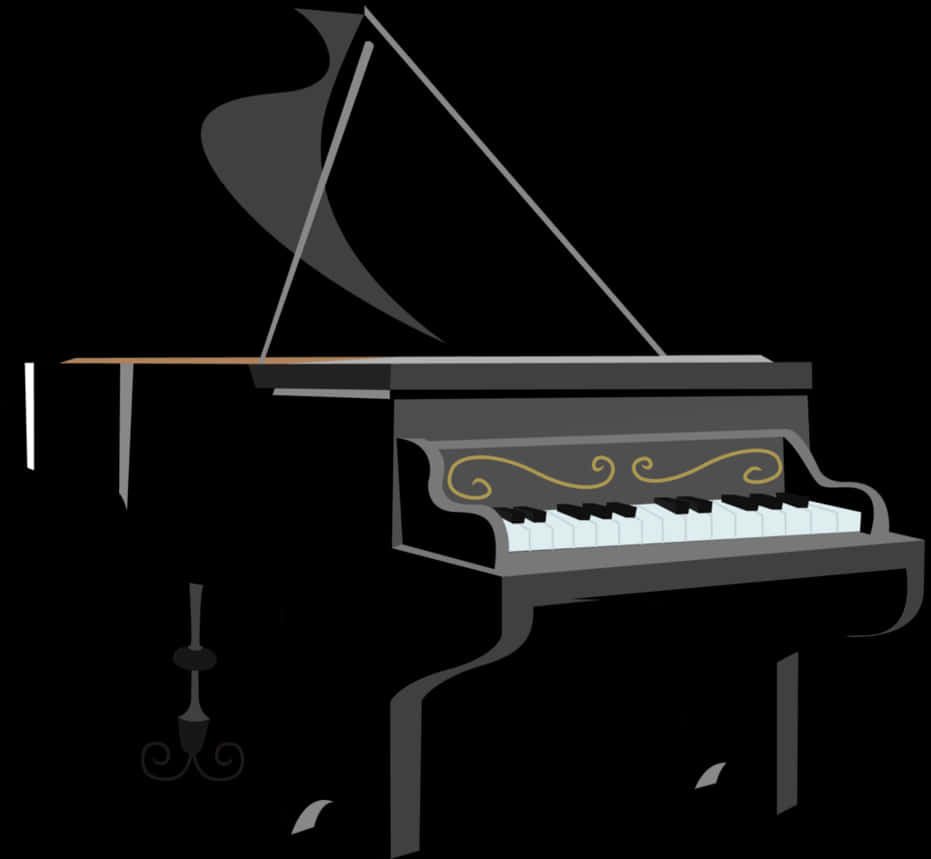 A Piano With A Black Background PNG